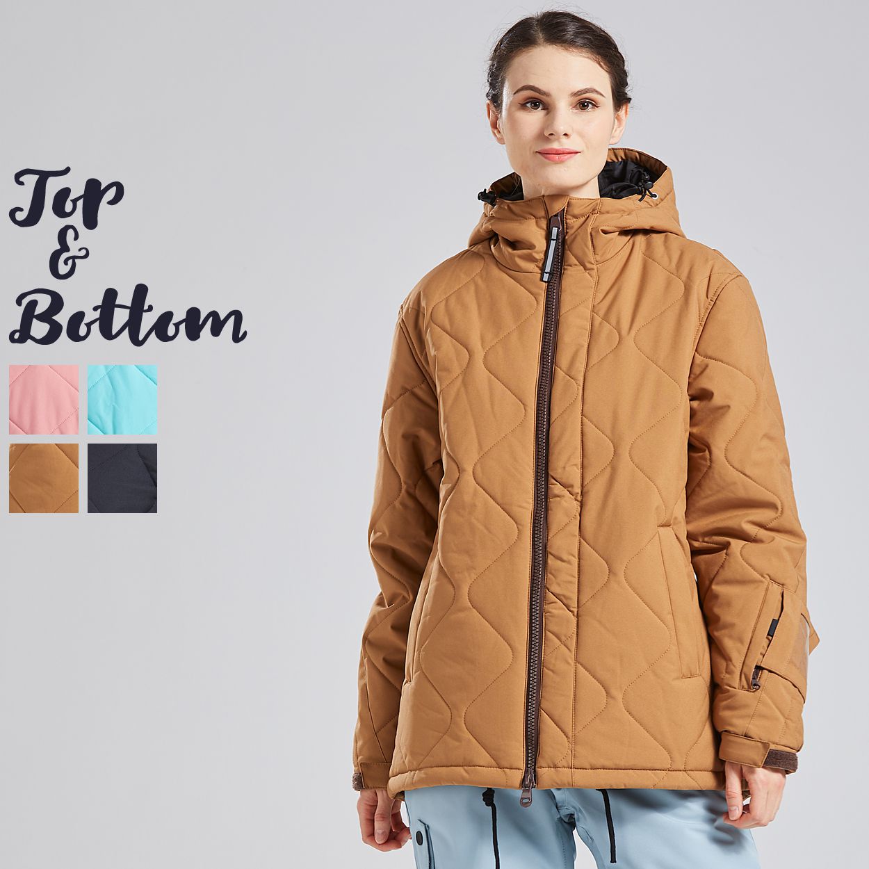 スノーボードウェア スキーウェア レディース 上下セット キルト