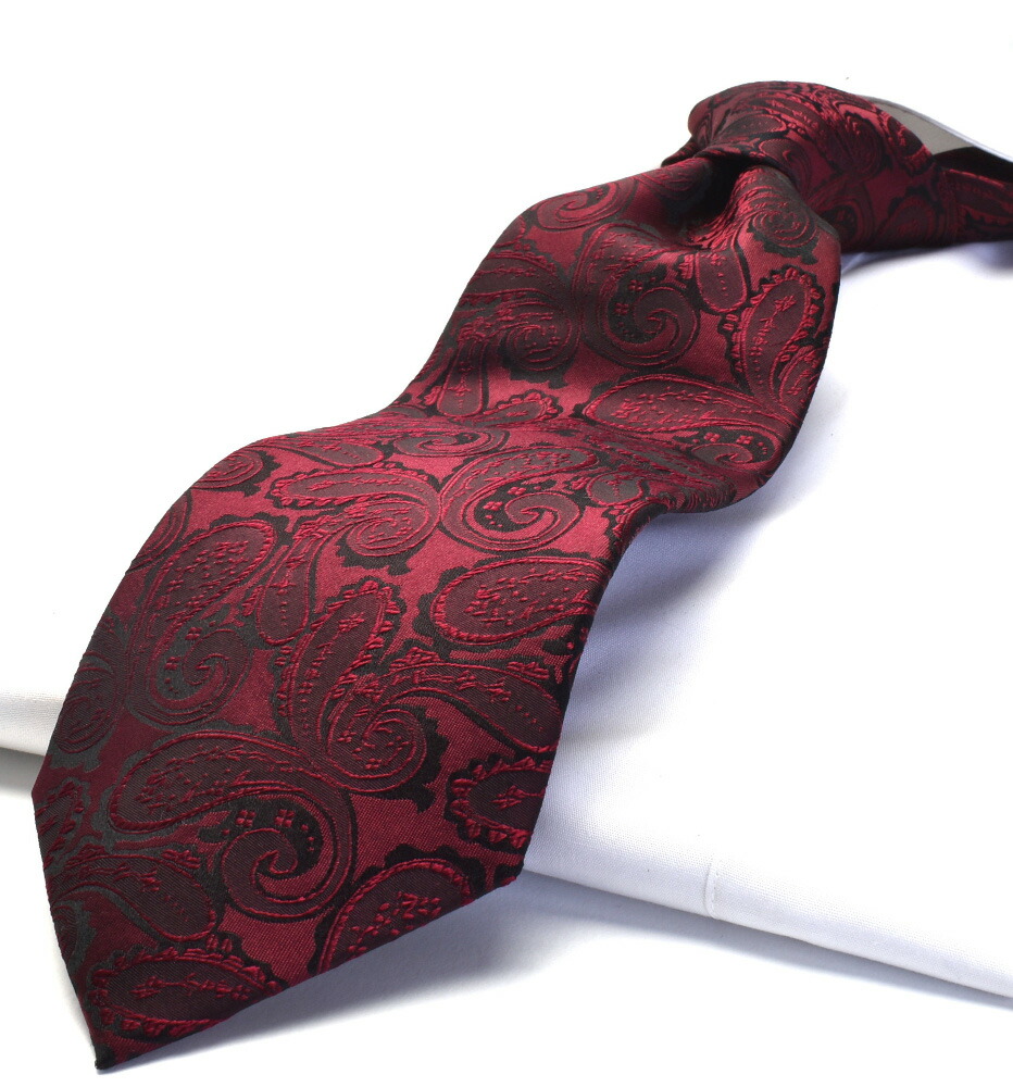 ネクタイ ペイズリー柄 おしゃれ ジャガード らくらく ワンタッチ