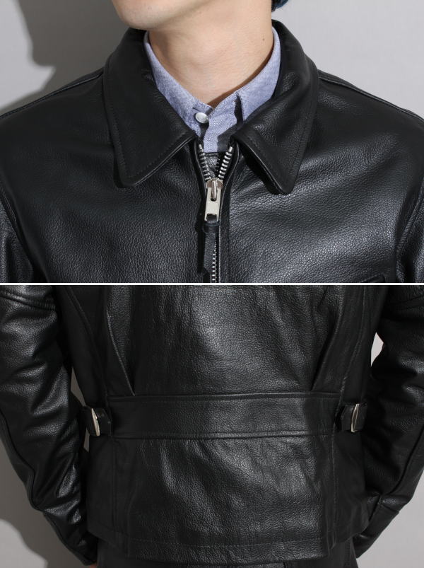 フリーダムレザー 本革 シングル ライダースジャケット メンズ レザー