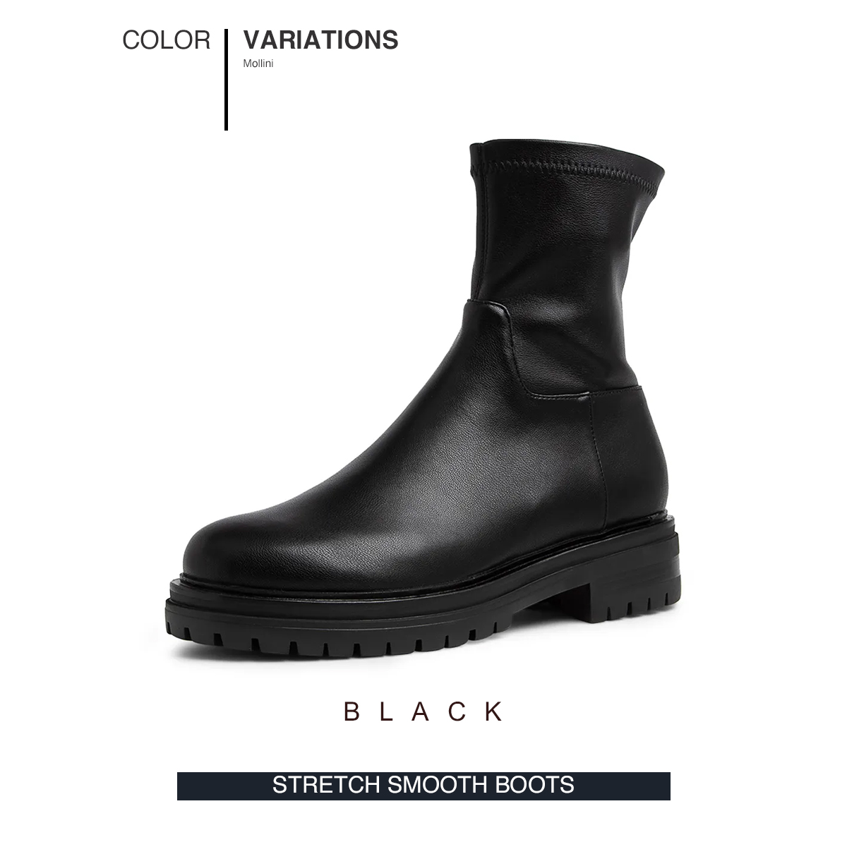 Mollini（モリーニ） ブーツ レディース サイドジップ ストレッチ