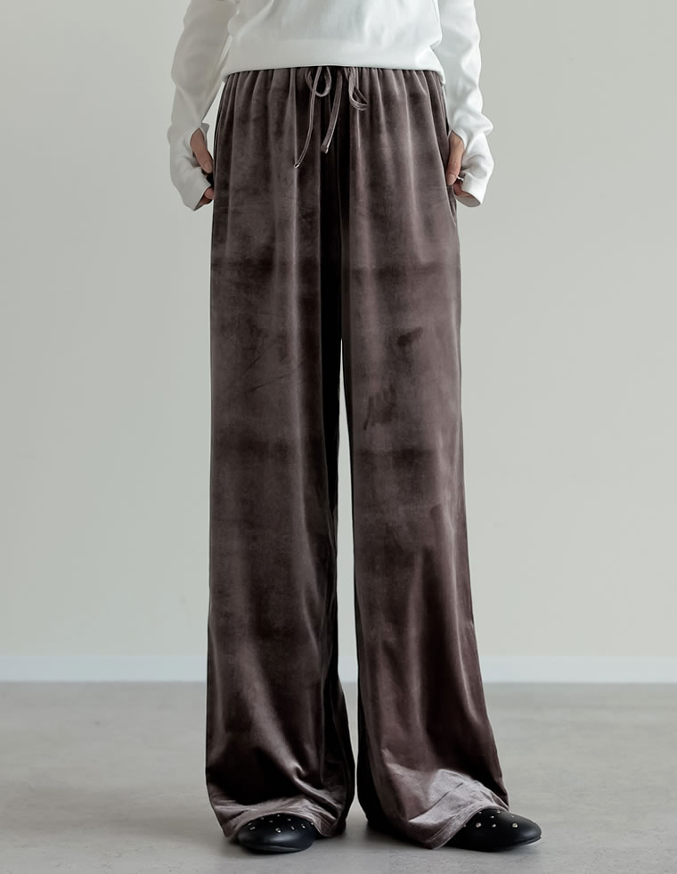 Re:EDIT（リエディ） パンツ フルレングス ベロア レディース 4色 4