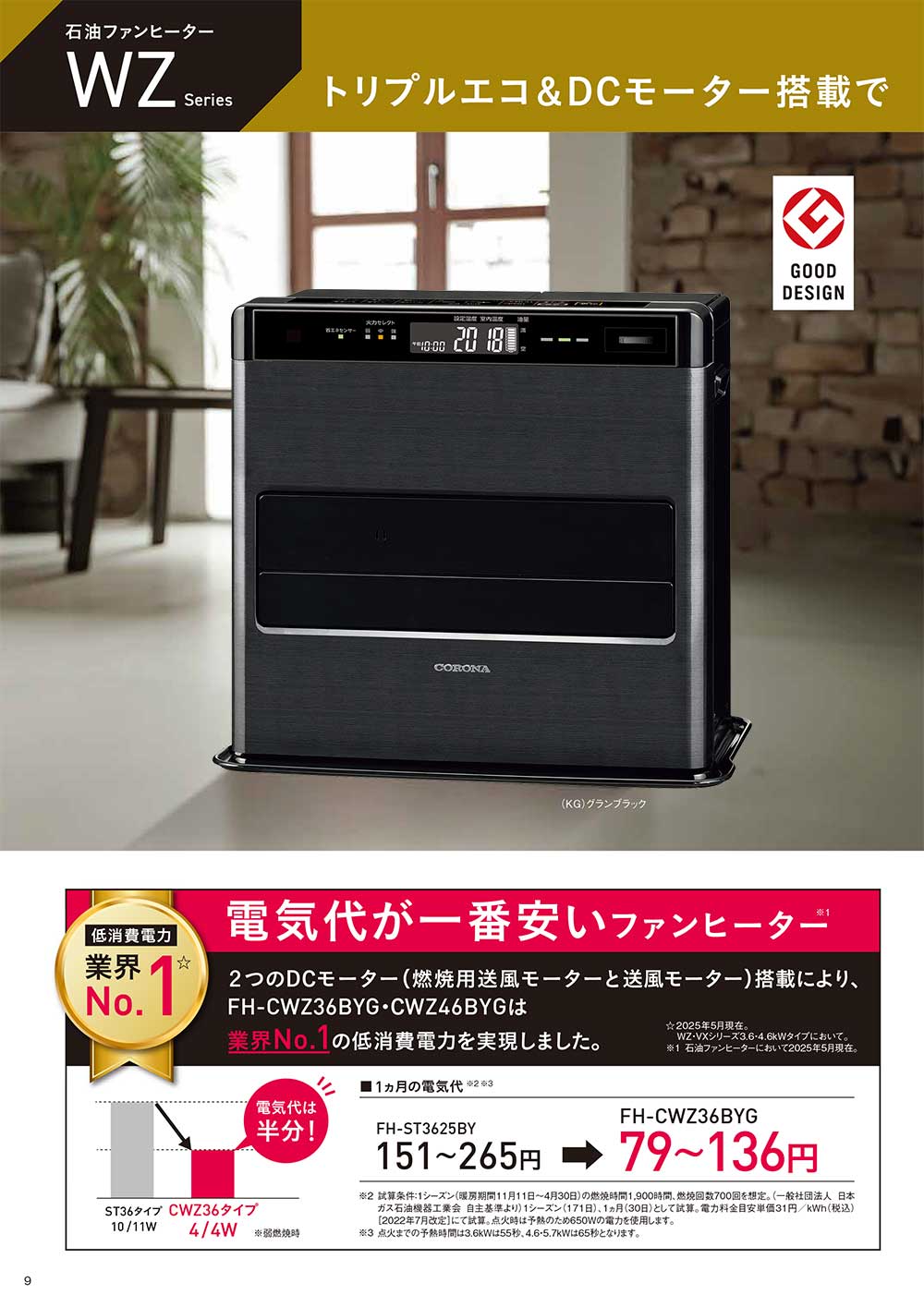 CORONA（コロナ） リモコン付き 石油ファンヒーター FH-CWZ57BYG(KG