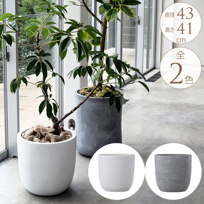 コンクリート 鉢 飾らないままを飾る ラウンド 直径43cm 大きい