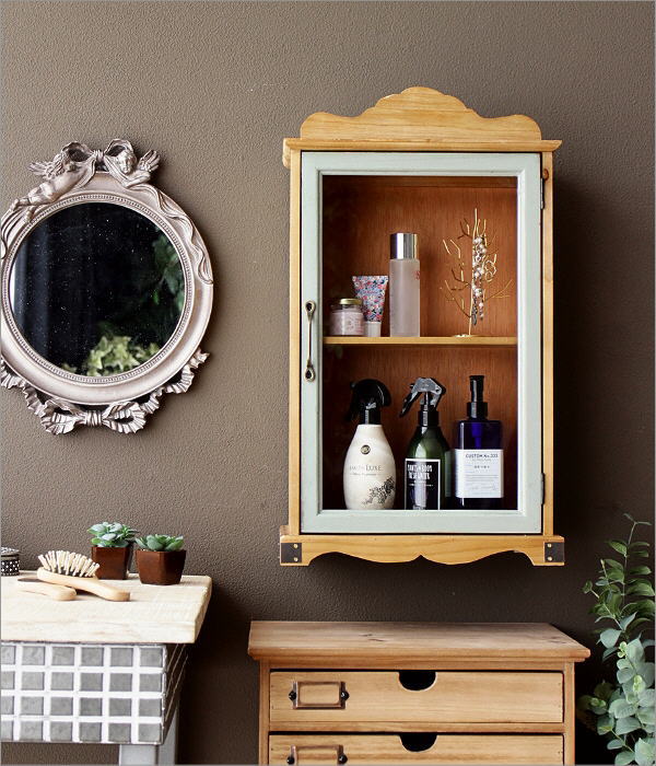 キャビネット 扉付き 木製 ガラス 収納棚 スリム 薄型 キッチン 卓上