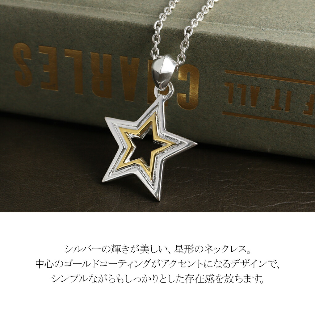 スター ネックレス ペンダント ペンダントトップ シルバー 星 ポップ