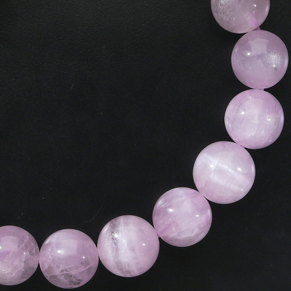 クンツァイト ブレスレット 11.3mm 18.5cm メンズ L レディース LL