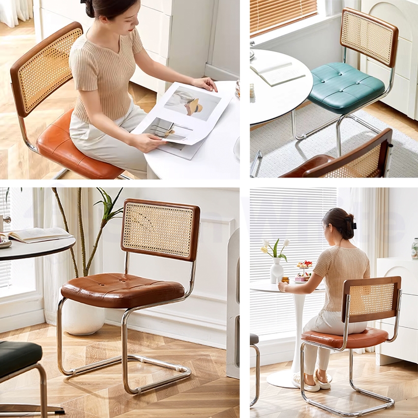 ラタンチェア ラタン編みチェア チェスカチェア クッションダイニング