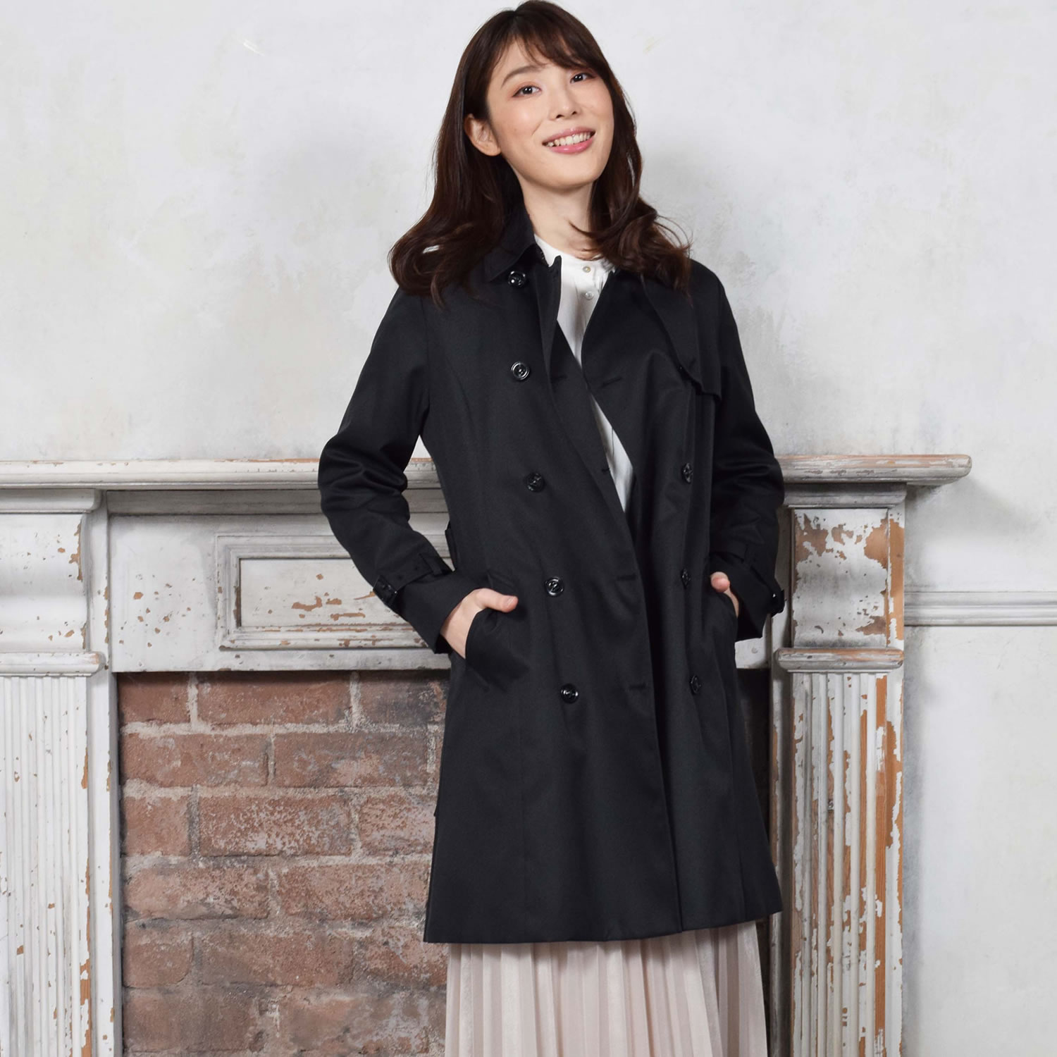 Merfirge 爆買 トレンチコート レディース 蓄熱 ライナー付 ミドル丈