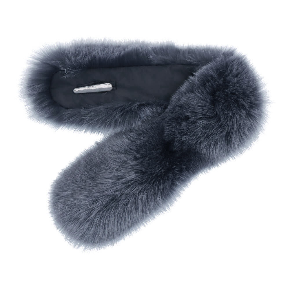 ブルーフォックス ファー マフラー リアルファー 秋 冬 ストレート