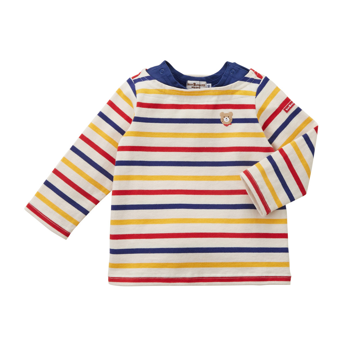 HOT BISCUITS ミキハウス Tシャツ アウトレット アイボリー 紺×白 70