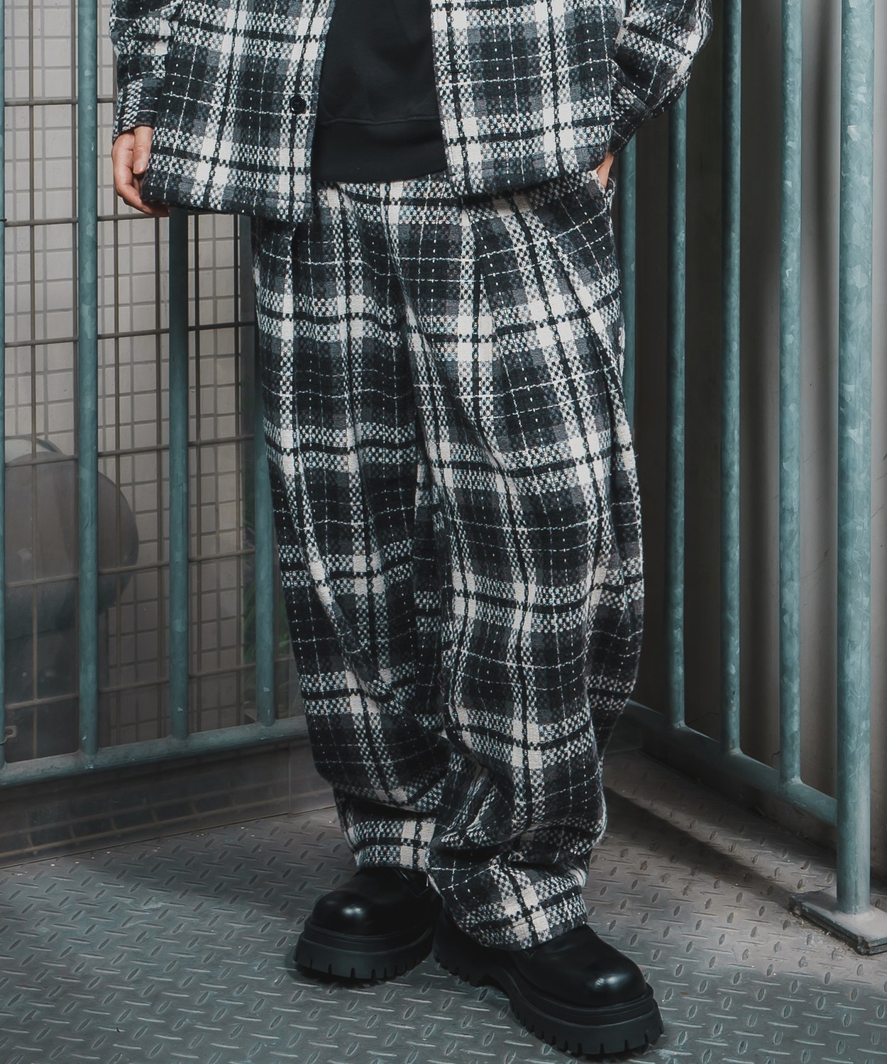 improves（インプローブス） ワイドパンツ メンズ チェック柄 大きめ