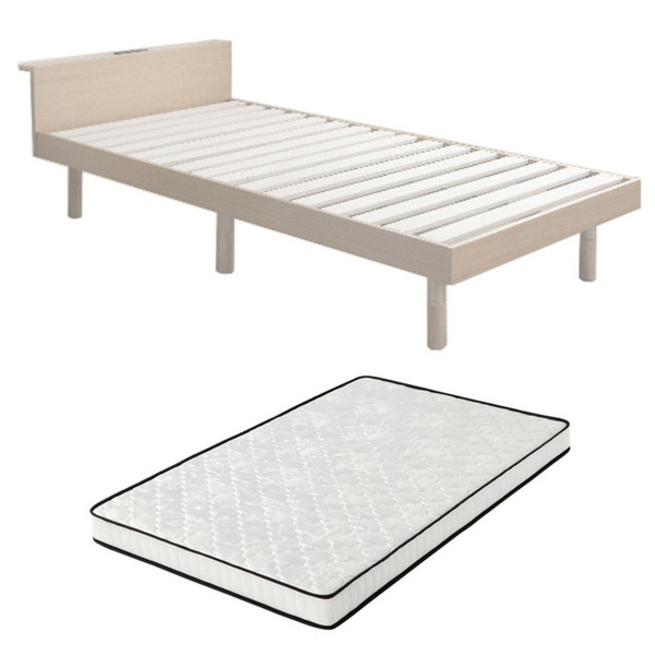 ベッド マットレス ダブル ベッドフレーム マットレス付き セット