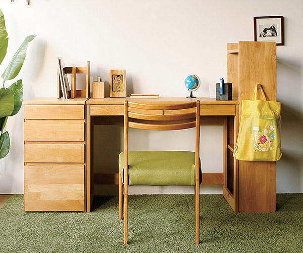 学習机 引出し付 ワークデスク 天然木 アルダー材 オイル仕上 幅100cm