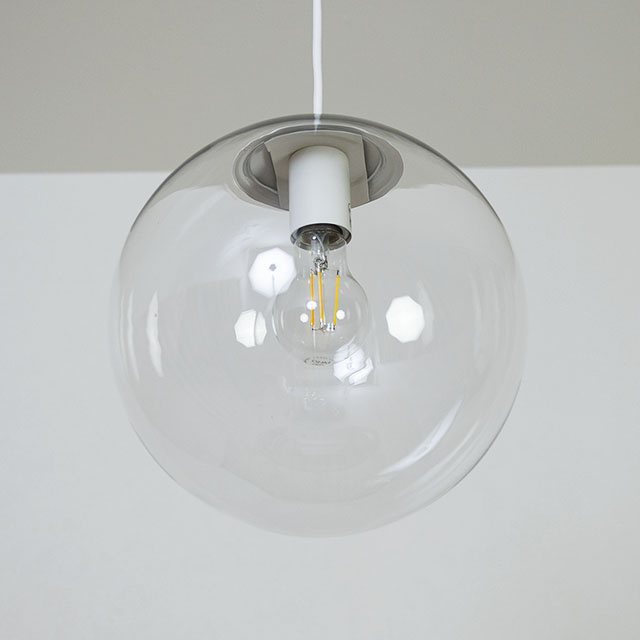 天井照明 1灯 クリア ガラスペンダントライト 10インチ 直径25cm