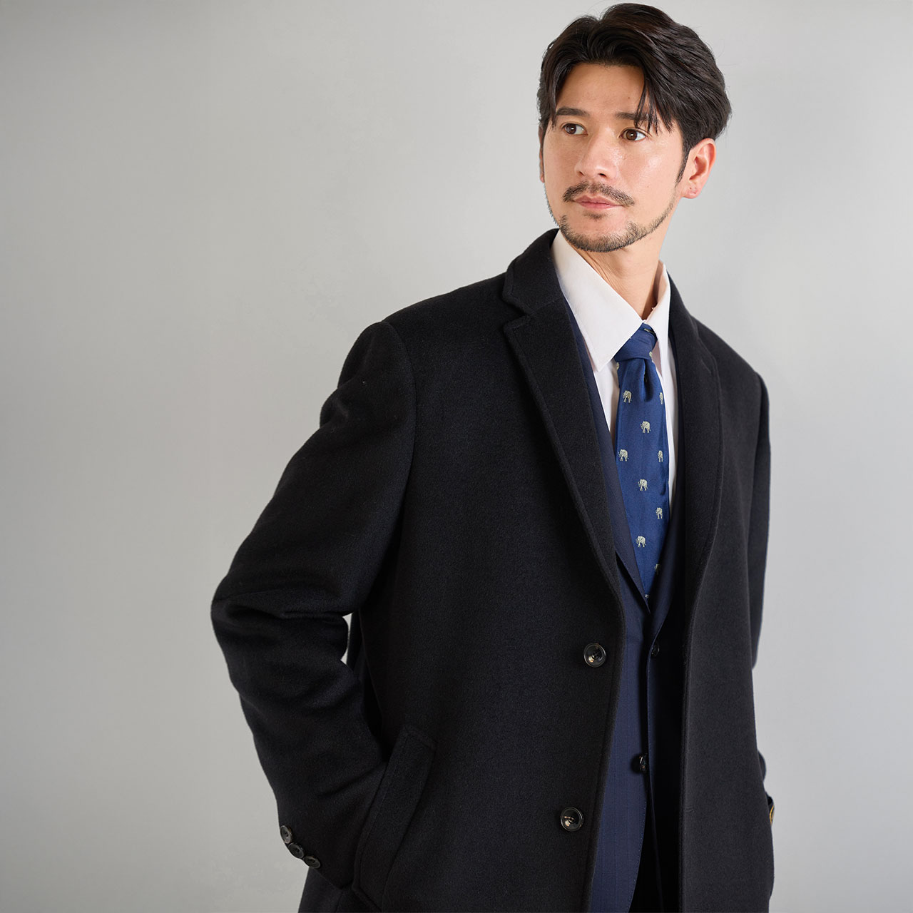 sankyo shokai（三京商会） カシミヤ チェスターコート フォーマル