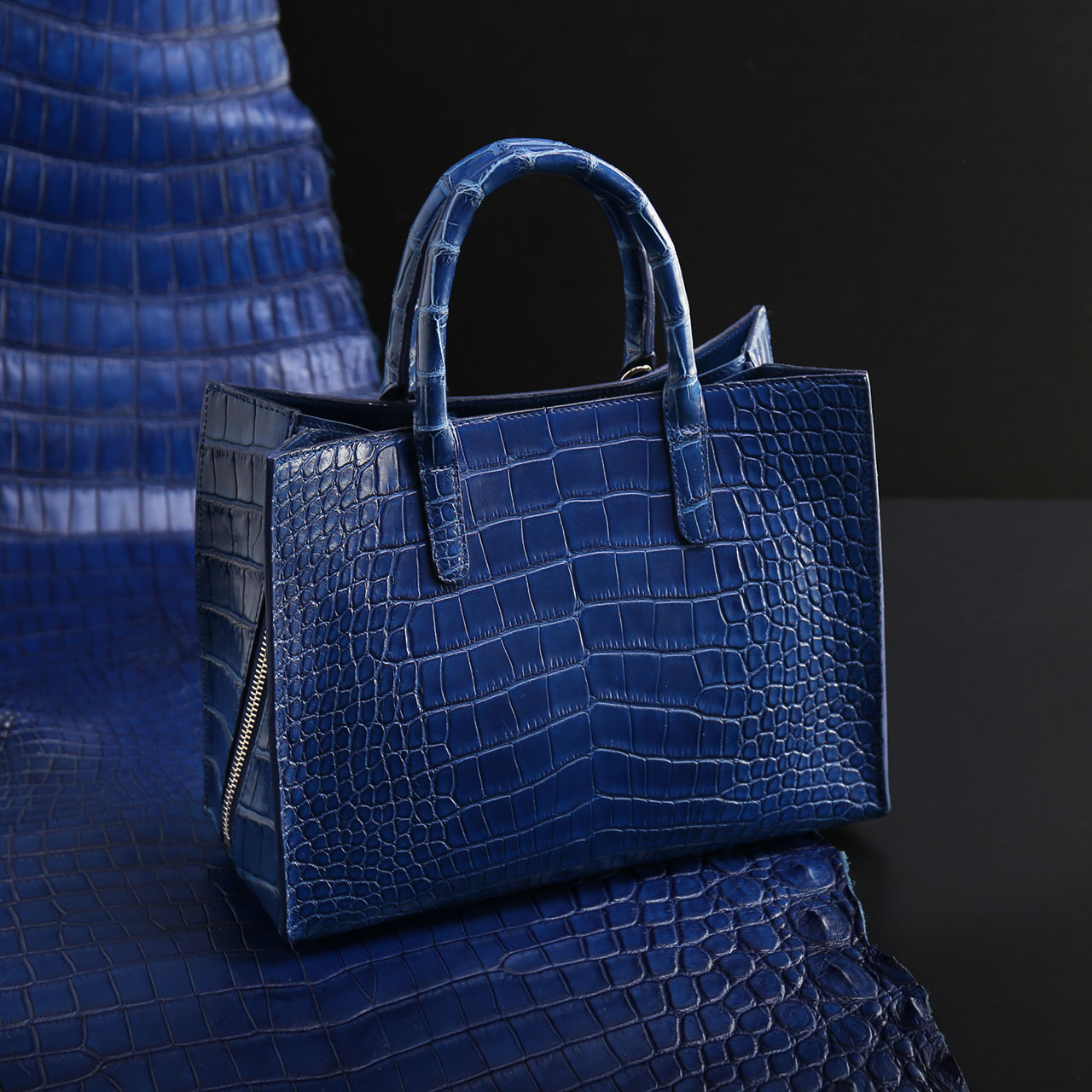 sankyo shokai（三京商会） 藍染め アリゲーター メンズ トートバッグ