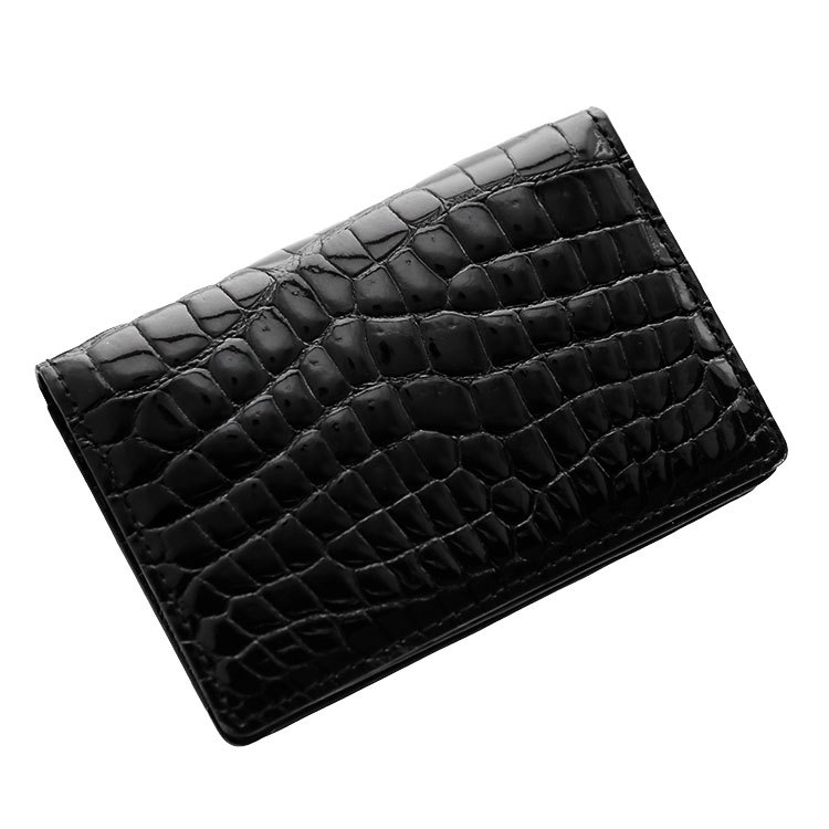 5%offクーポン]名刺入れレディース 本革 クロコダイル シャイニング