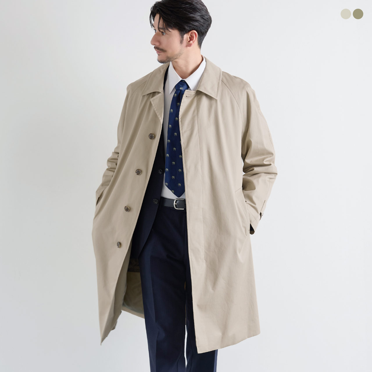 sankyo shokai（三京商会） ステンカラーコート 中綿ライナー付き