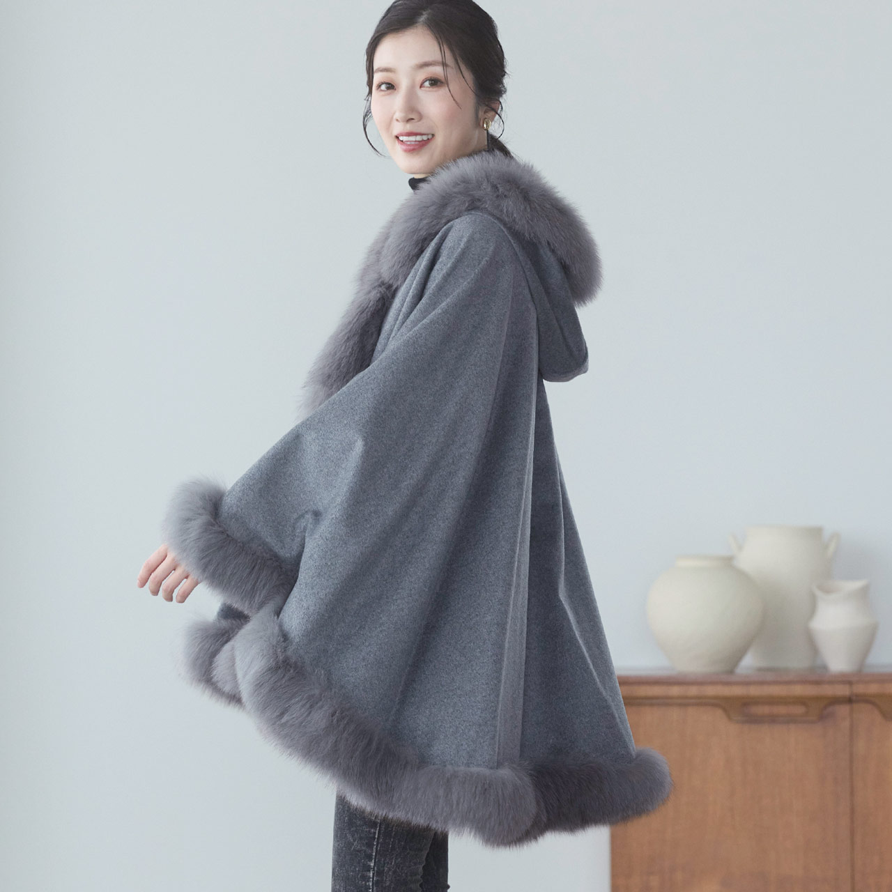 Filomo（フィローモ） [10%offクーポン]カシミヤ ケープ レディース 秋