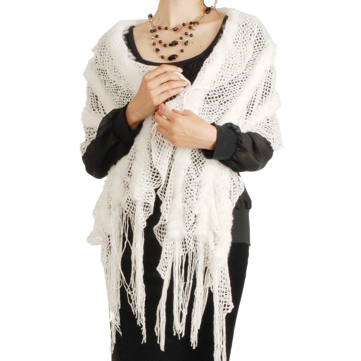 sankyo shokai（三京商会） ［期間限定価格］フリル ストール フリンジ