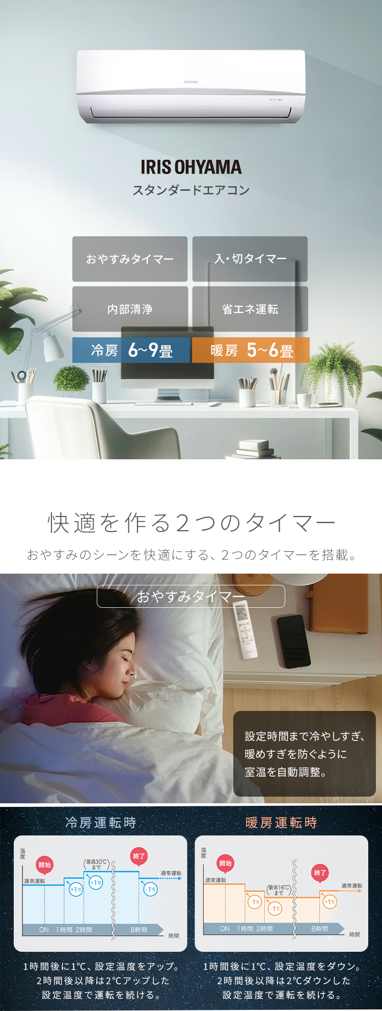 IRIS OHYAMA（アイリスオーヤマ） エアコン 6畳用 単品 2024年 6畳