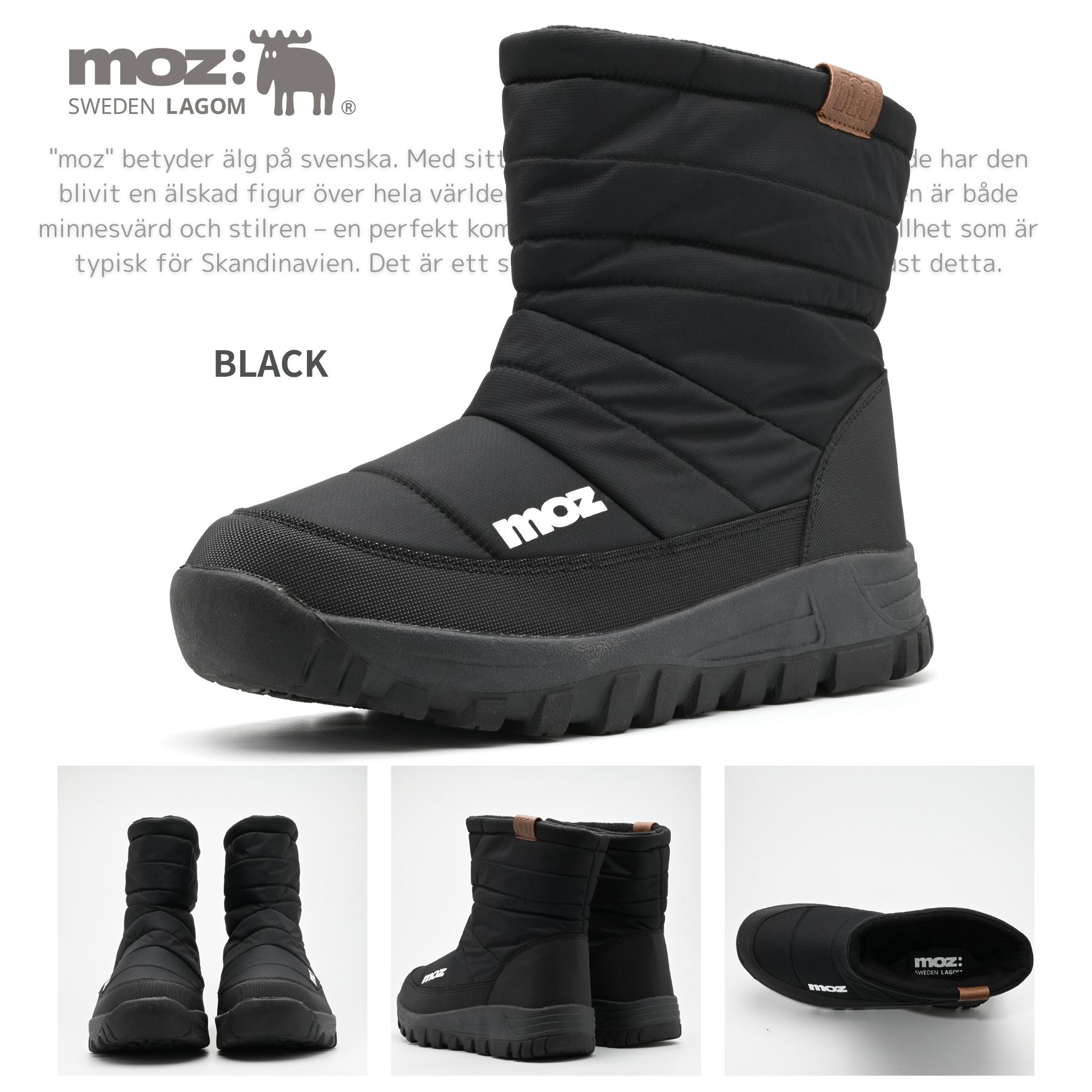moz（モズ） スノーシューズ 防寒ブーツ メンズ 防水 防滑 フリース