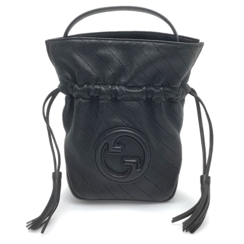 GUCCI グッチ ブロンディ ミニ バケット レザー ブラック 760313