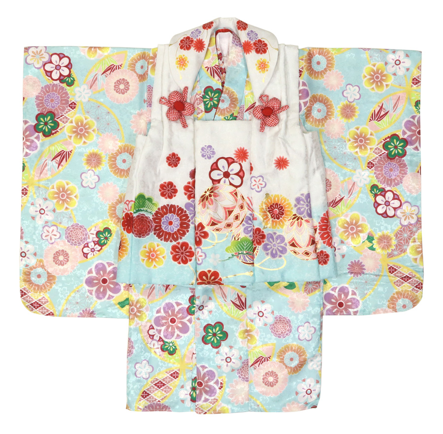 七五三 お祝い 着物 3歳 箱入り 被布セット 8点【販売品】（着物/伊達