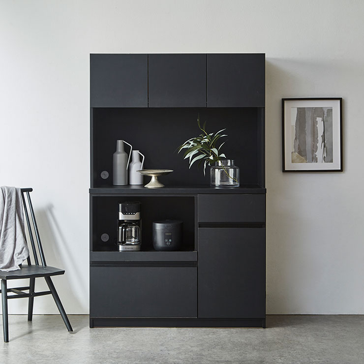 KAGUCOCO 食器棚 完成品 レンジ台 キッチンボード キッチン 引き出し