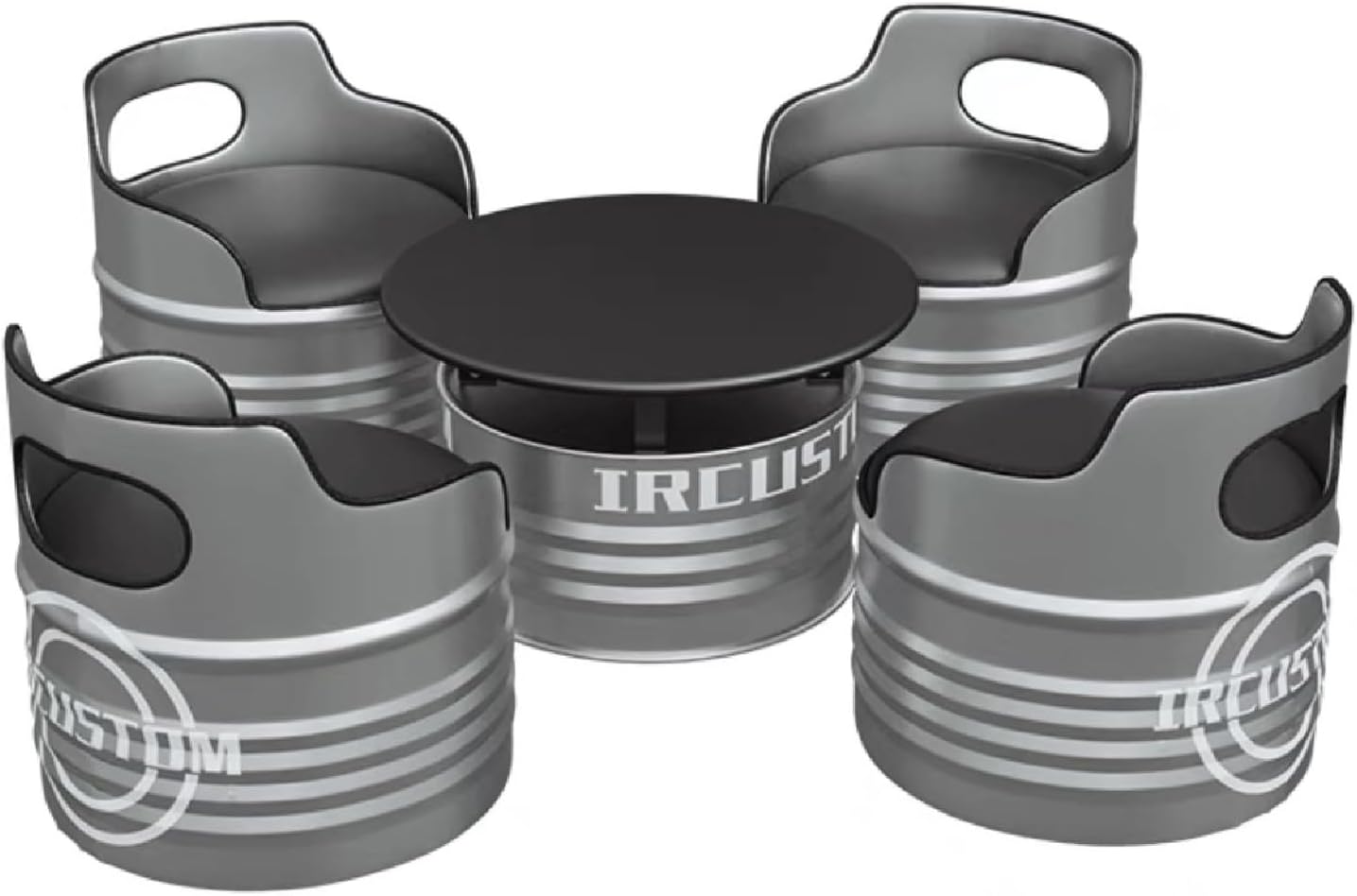 バーテーブルセット ドラム缶テーブル＆チェア5点セット アイアン