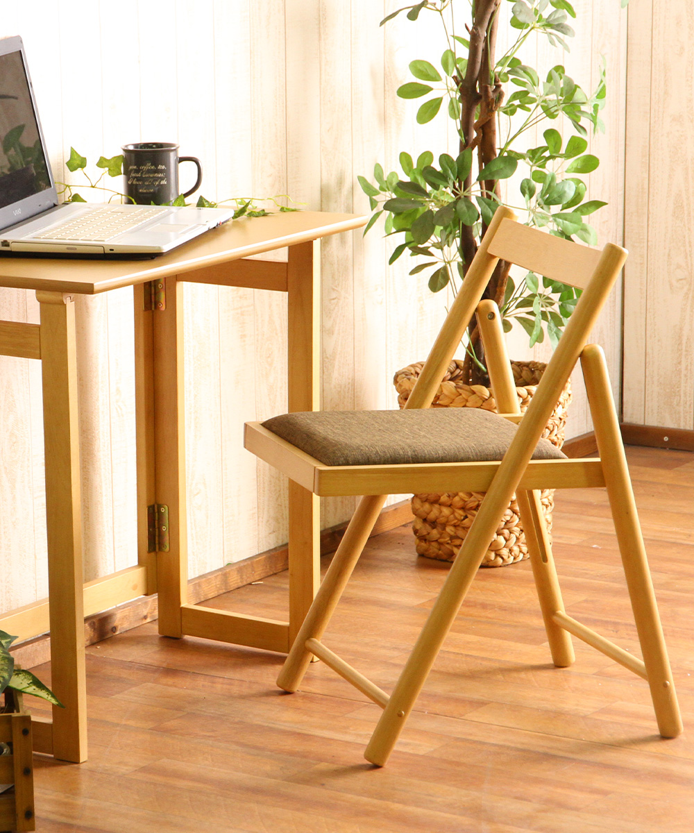 フォールディングチェアー ミラン 天然木 折りたたみ式 不二貿易