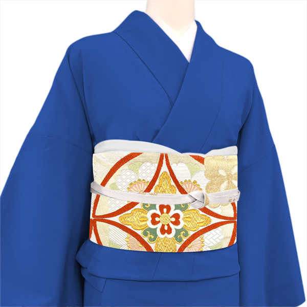 高島織物 振袖用袋帯 正絹 仕立て付き 銀 シルバー 成人式 帯 新品