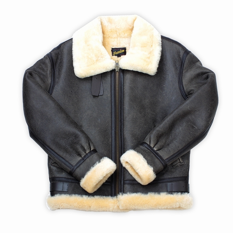 ムートンジャケット レザージャケット B-3ジャケット メンズ : 本革
