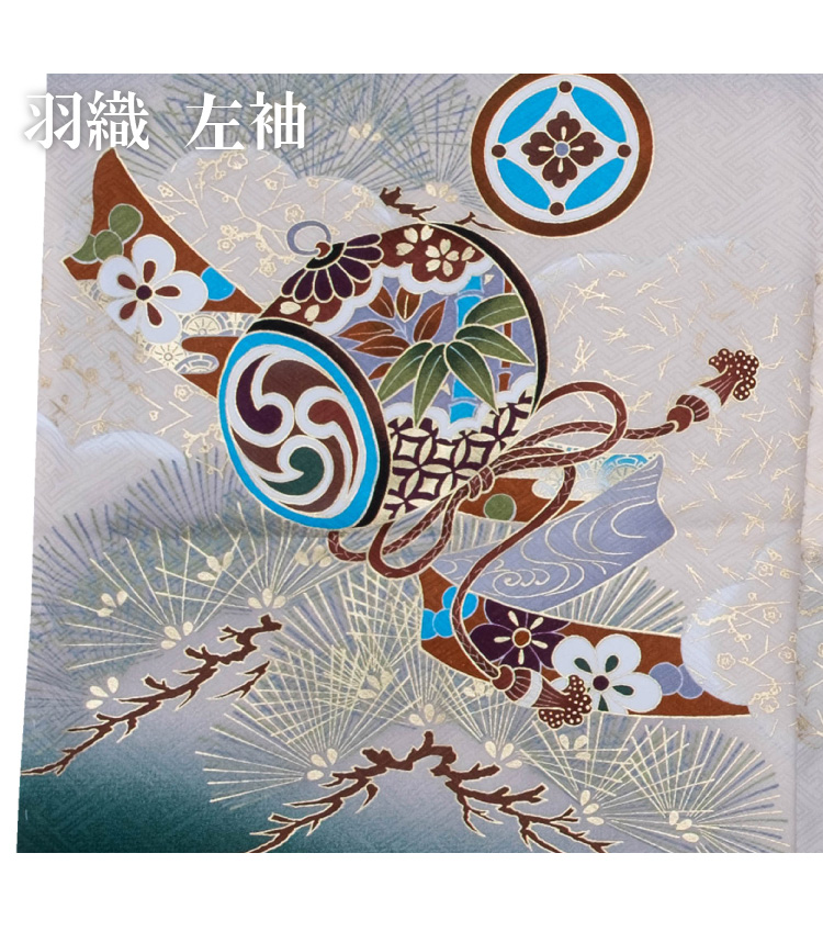 七五三 着物 男の子 五歳 正絹 13点フルセット 羽織袴セット 鷹 小槌