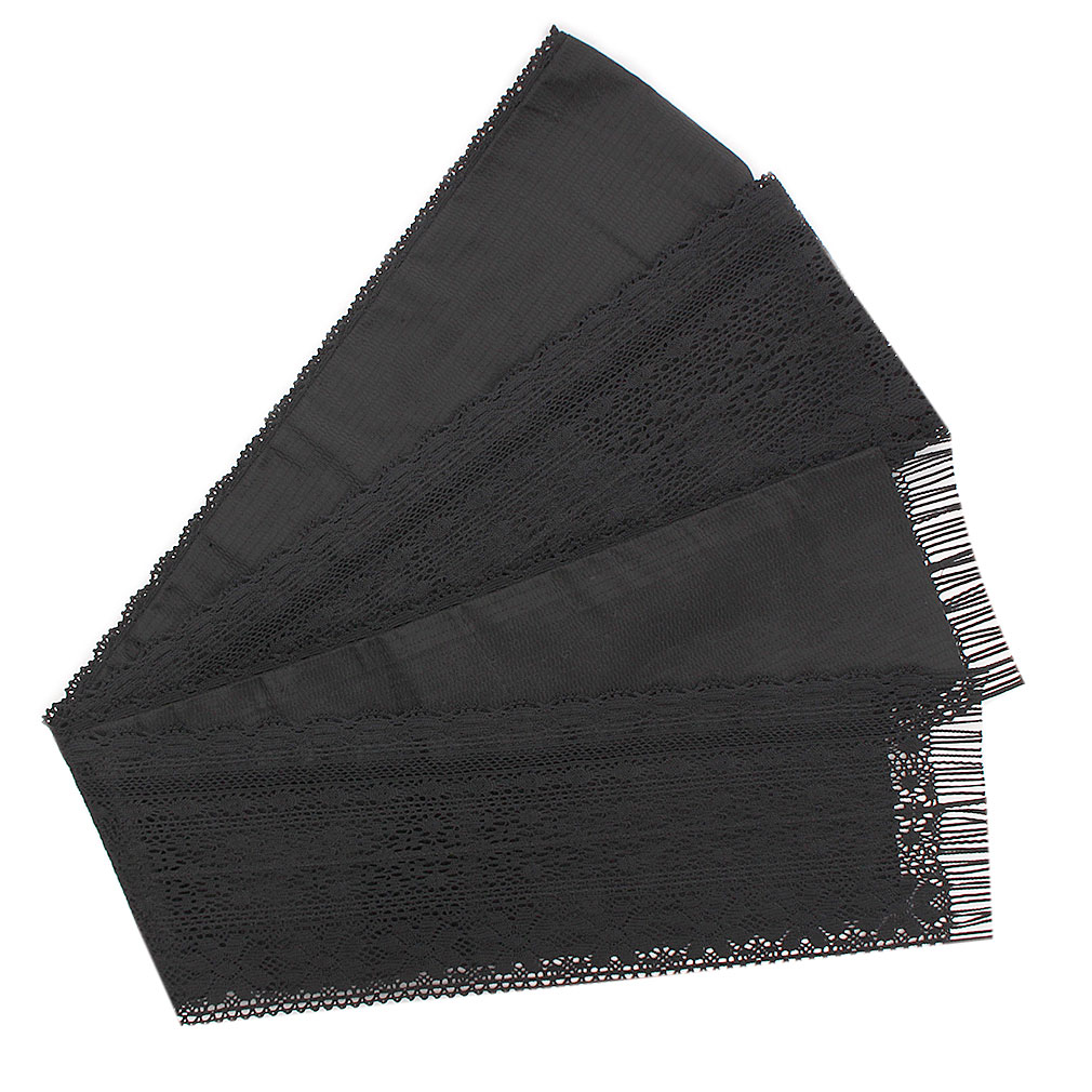 Kisste（キステ） 半幅帯 撫松庵 レース 白 黒 ターコイズ : こだわり