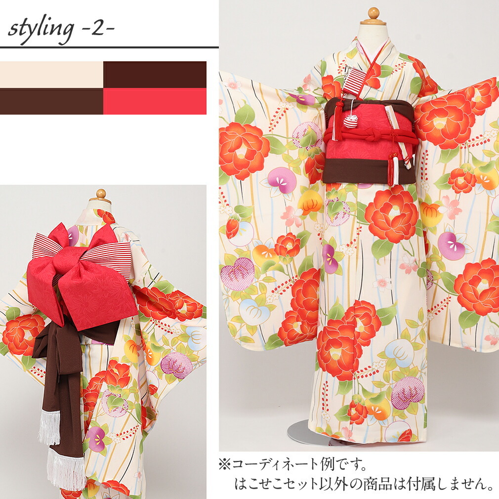 Kisste（キステ） 七五三 7歳 小物 セット 女の子 はこせこ 6点 赤