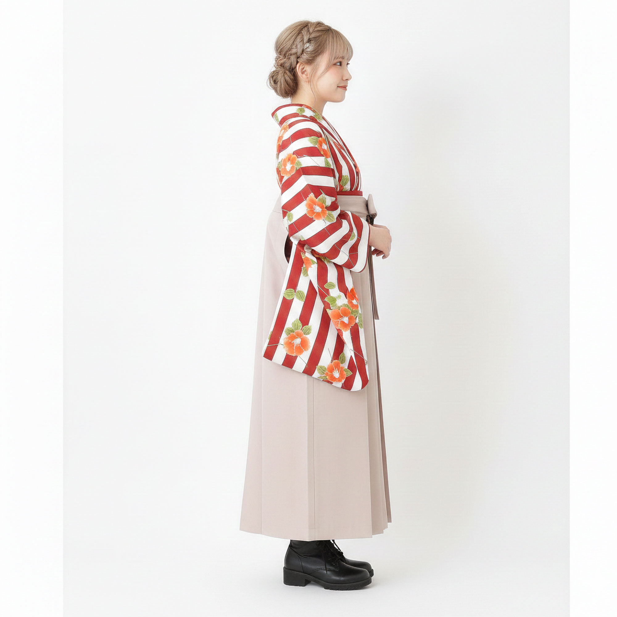 NISHIORI 二尺袖 着物 袴 フルセット レンタル商品 紅一点 袴Sサイズ