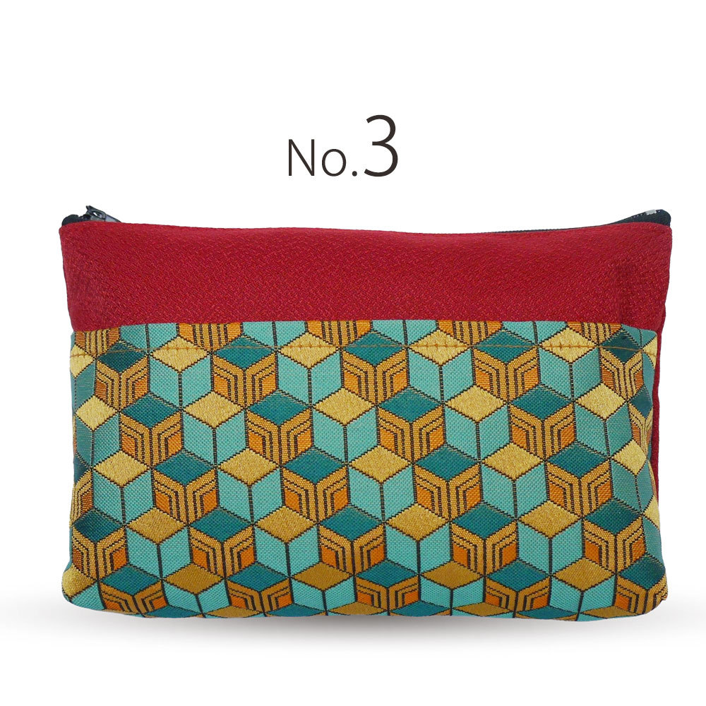 NISHIORI 鬼シボ 縮緬 ポーチ 選べる3タイプ 鬼滅の刃 日本製 和柄