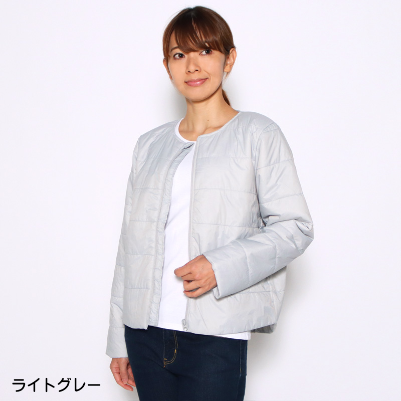 アウトレット！ カポック中綿ノーカラーZipジャケット KAPOK 植物繊維