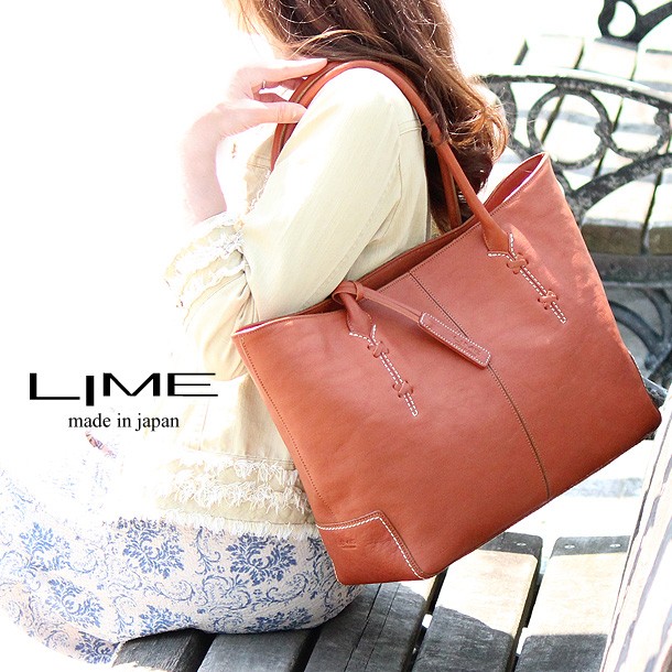 LIME made in japan トートバッグ A4 レディース 本革 ビジネスバッグ