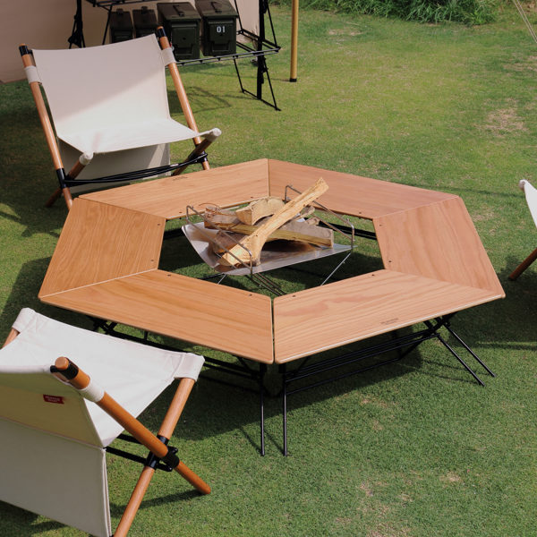 弘益 アウトドア テーブル ウッドトップ 1台 アーチテーブル シングル