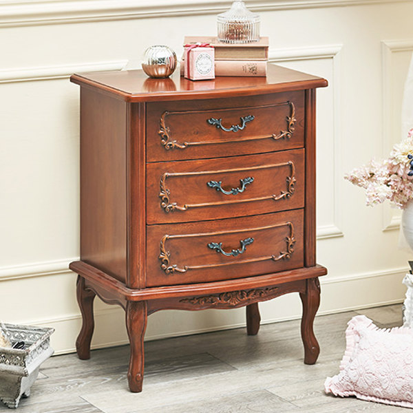 HAGiHARA（萩原） チェスト 3段 クラシック調 マホガニー前板 猫脚 幅