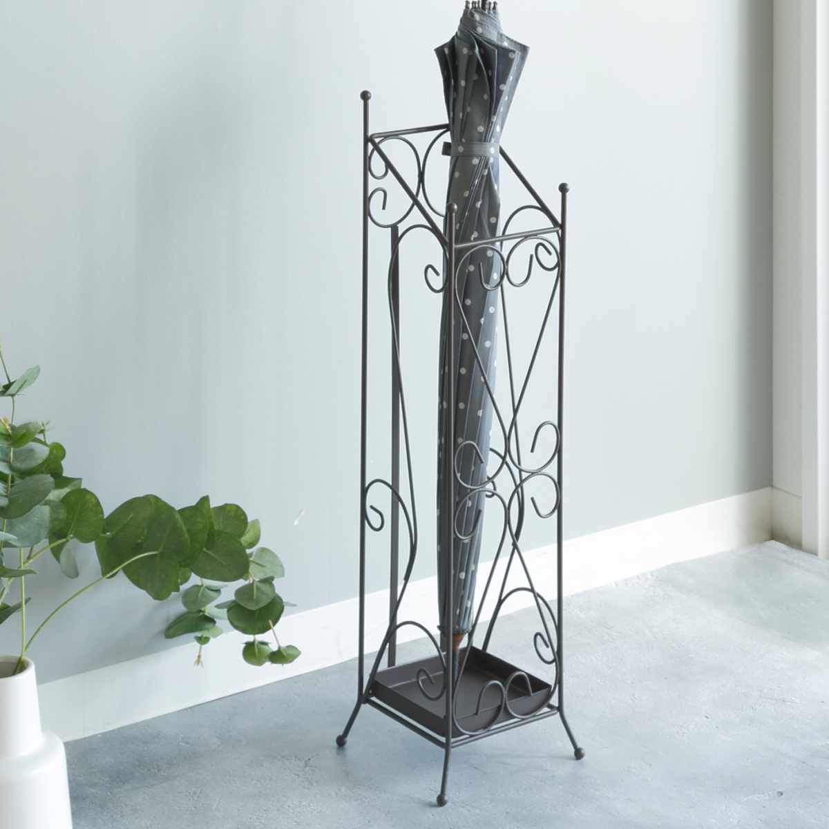 東谷 傘立て 屋内 角柱 スチール 脚付き （ アンブレラスタンド