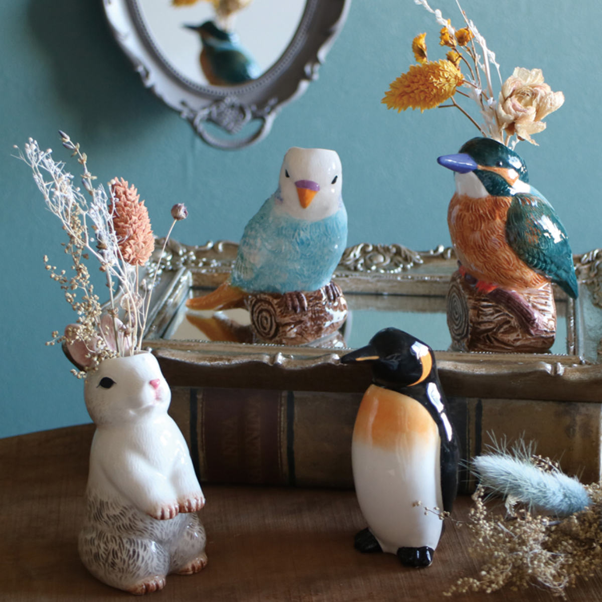 花瓶 一輪挿し フラワーベース 動物 （ 花びん 花器 アニマル 置物