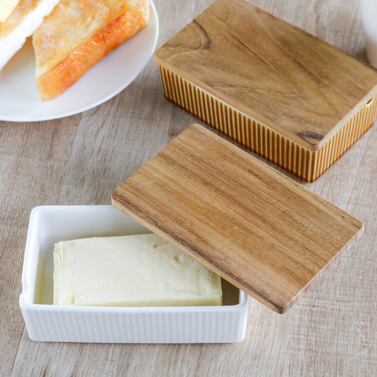 ViV（ヴィヴ） バターケース （ ヴィヴ 陶磁器 日本製 スリット付き