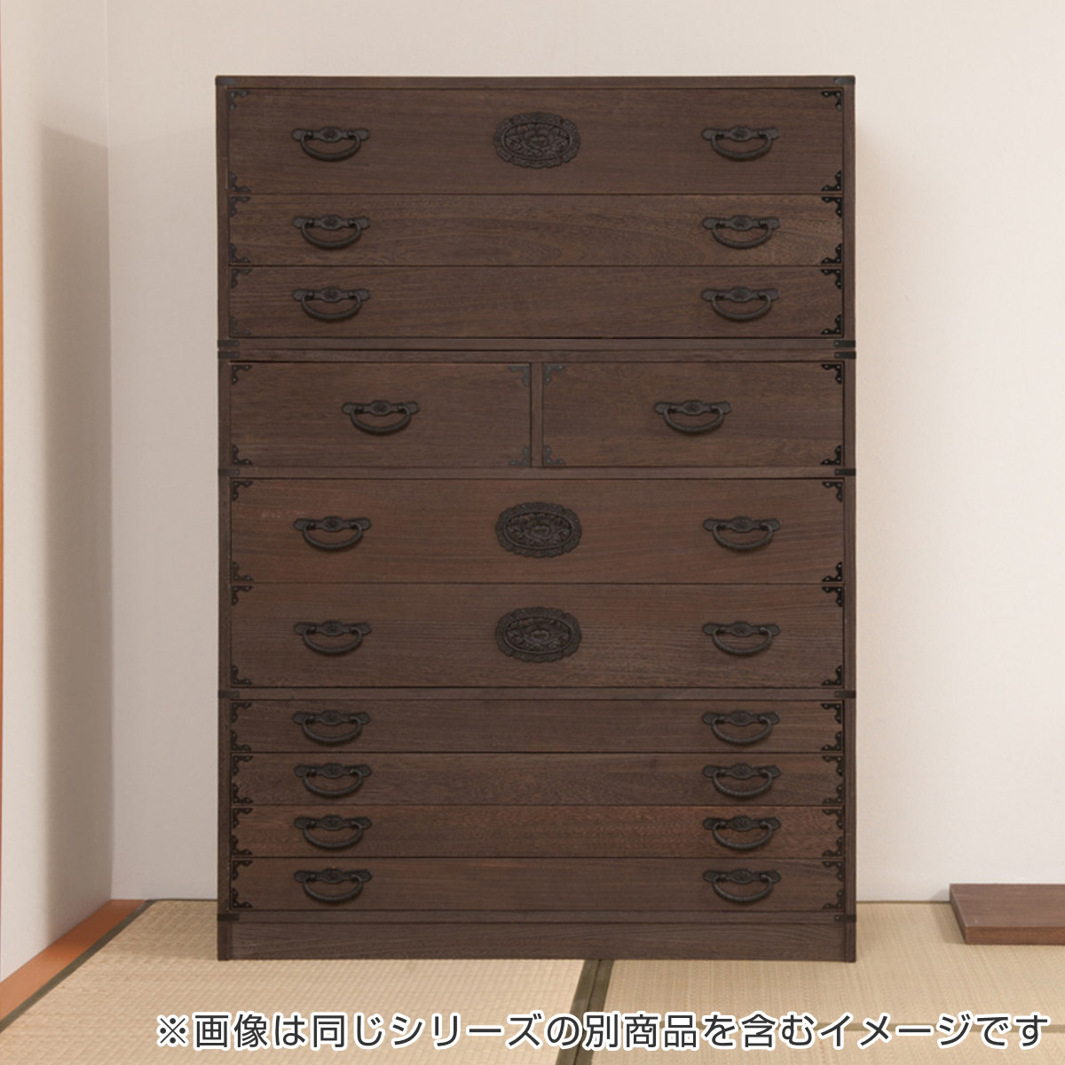 焼桐タンス 7段 民芸調 桐箪笥 日本製 幅100cm （ 桐タンス タンス