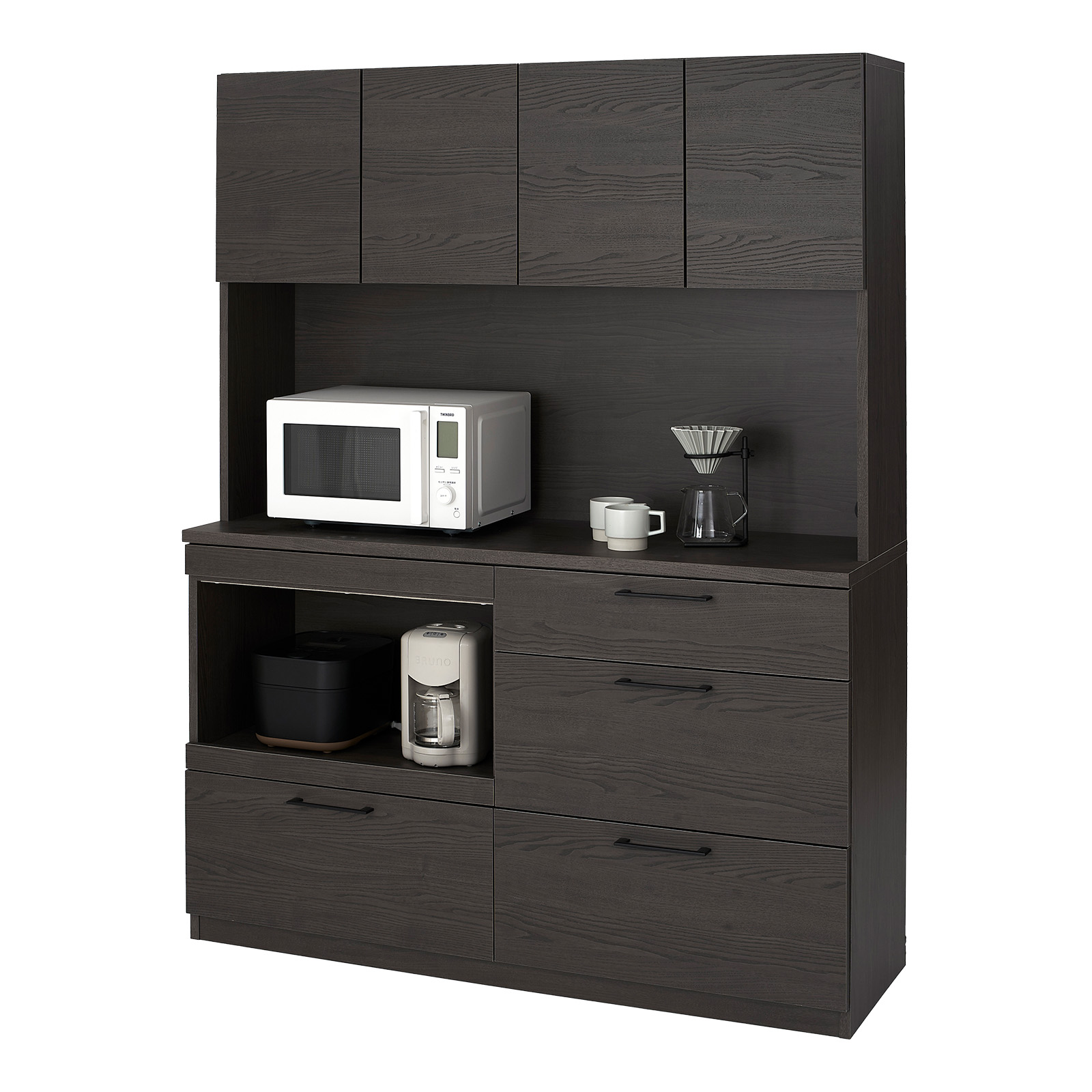 LOWYA（ロウヤ） 食器棚 幅160cm キッチン収納 キッチンボード