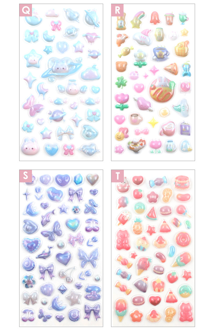 ボンボンシール 【15枚ランダムセット】 ドロップシール ぷくぷく