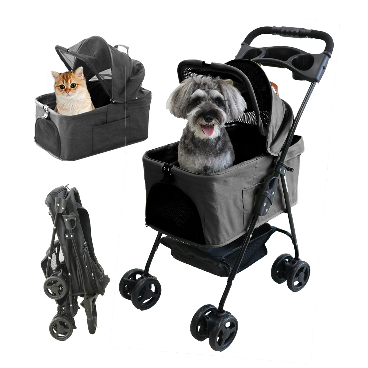 WEIMALL（ウェイモール） ペットカート 軽量 折りたたみ 多頭 分離型