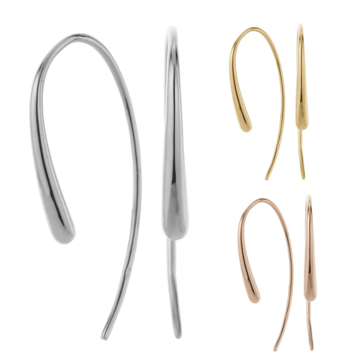 フックピアス レディース 日本製 プラチナ Pt900 K18 18金 しずく型